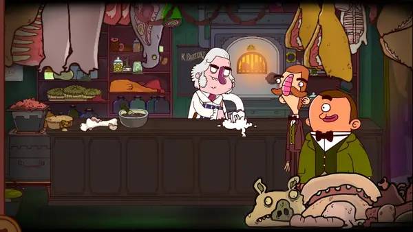 Персонаж Adventures of Bertram Fiddle 2 A Bleaker Predicklement в процессе выполнения задания