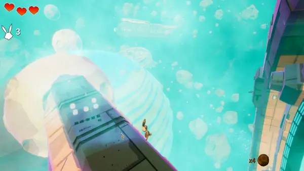 Персонаж Angry Bunny 2 Lost hole в процессе выполнения задания