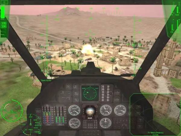 Персонаж Apache AH-64 Air Assault в процессе выполнения задания