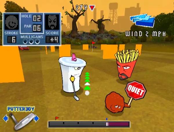 Персонаж Aqua Teen Hunger Force  Zombie Ninja Pro-Am в процессе выполнения задания