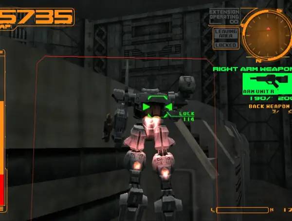 Персонаж Armored Core 2  Another Age в процессе выполнения задания