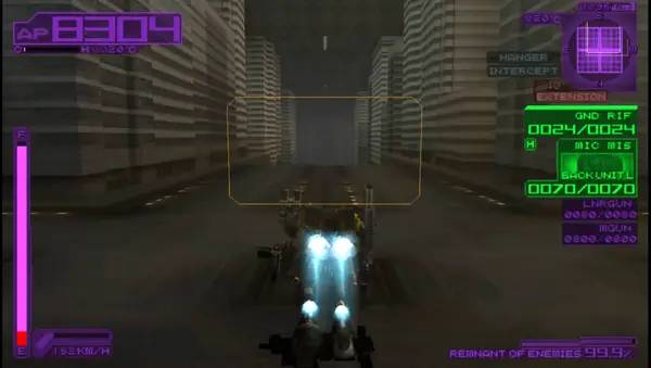 Персонаж Armored Core  Last Raven в процессе выполнения задания
