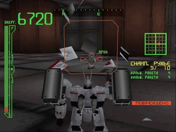 Персонаж Armored Core  Master of Arena в процессе выполнения задания