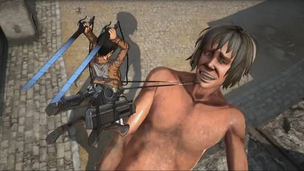 Персонаж Attack on Titan   A.O.T. Wings of Freedom в процессе выполнения задания