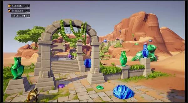 Персонаж AURUM в процессе выполнения задания