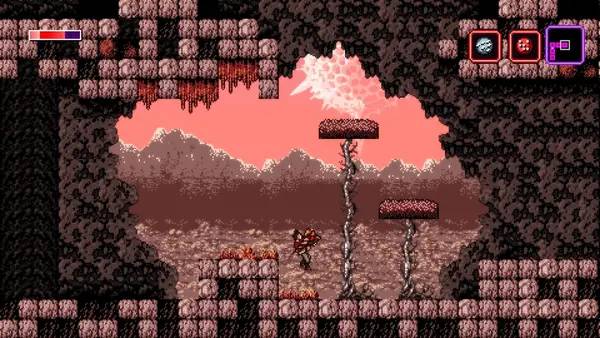 Персонаж Axiom Verge Randomizer Beta в процессе выполнения задания