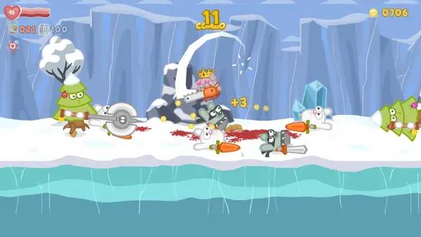 Персонаж Bacon May Die в процессе выполнения задания