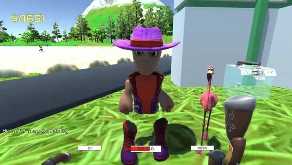 Персонаж BadLands RoadTrip в процессе выполнения задания