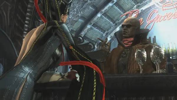 Персонаж Bayonetta в процессе выполнения задания