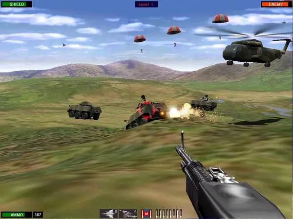 Персонаж Beachhead 2002 в процессе выполнения задания