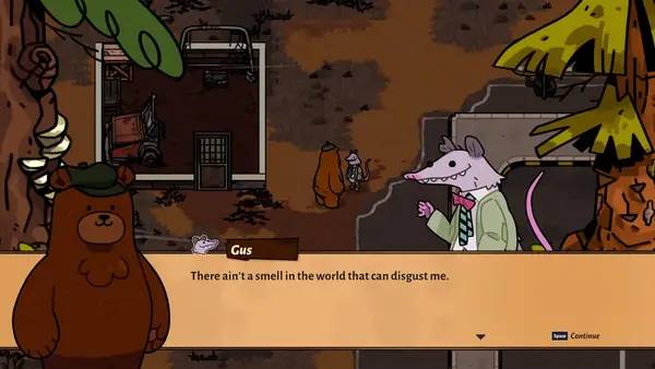 Персонаж Bear and Breakfast в процессе выполнения задания