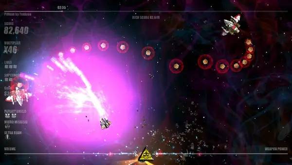 Персонаж Beat Hazard Ultra в процессе выполнения задания