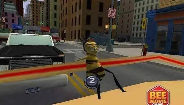 Персонаж Bee Movie Game в процессе выполнения задания