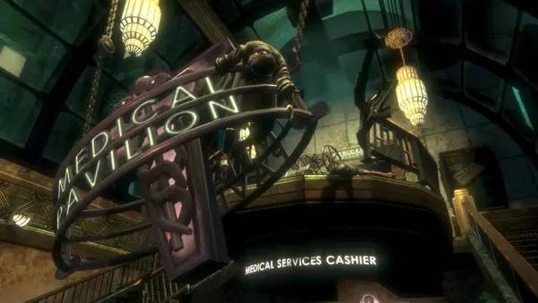 Персонаж BioShock в процессе выполнения задания