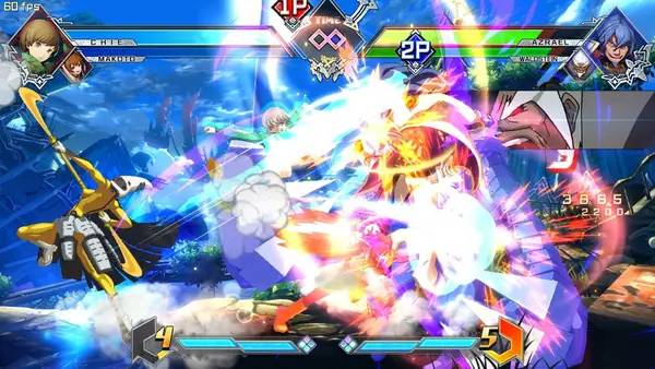 Персонаж BlazBlue  Cross Tag Battle в процессе выполнения задания