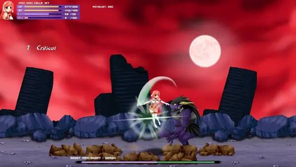 Персонаж Blitz Angel Spica в процессе выполнения задания