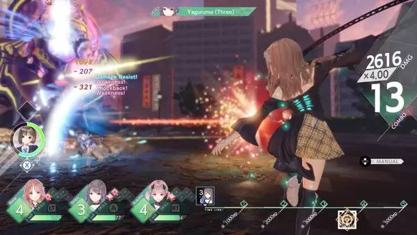 Персонаж BLUE REFLECTION Second Light в процессе выполнения задания
