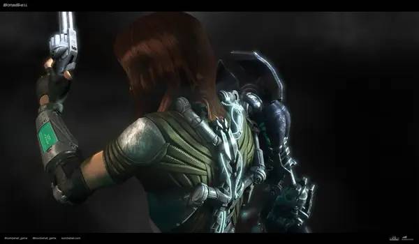 Персонаж Bombshell в процессе выполнения задания