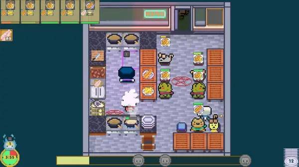 Персонаж Bone's Cafe в процессе выполнения задания