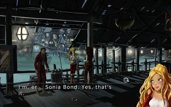 Персонаж Captain Morgane and the Golden Turtle в процессе выполнения задания