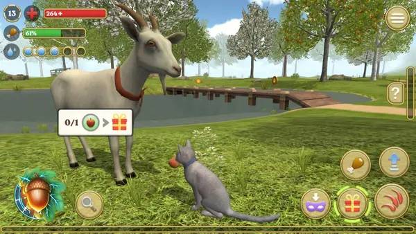 Персонаж Cat Simulator Animals on Farm в процессе выполнения задания