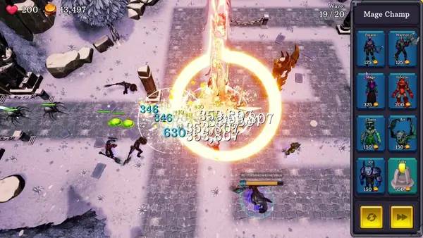 Персонаж Champs TD в процессе выполнения задания