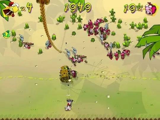 Персонаж Chickens Revenge First Wave в процессе выполнения задания