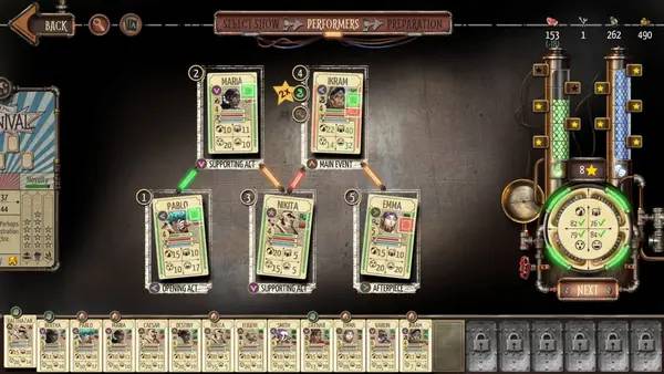 Персонаж Circus Electrique в процессе выполнения задания