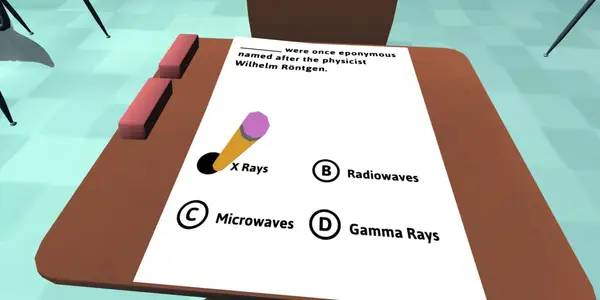 Персонаж Classroom Aquatic в процессе выполнения задания