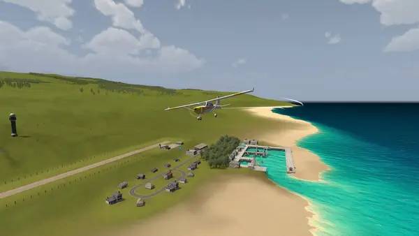 Персонаж Coastline Flight Simulator в процессе выполнения задания