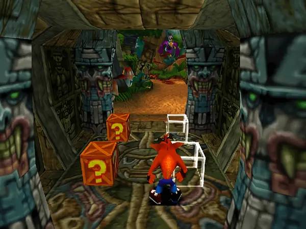 Персонаж Crash Bandicoot 2  Cortex Strikes Back в процессе выполнения задания