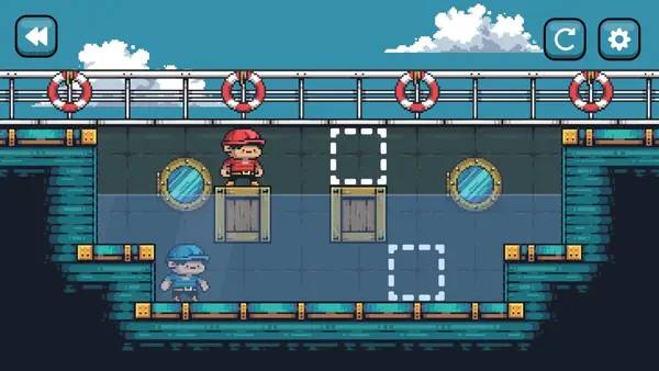 Персонаж Crate Mates в процессе выполнения задания