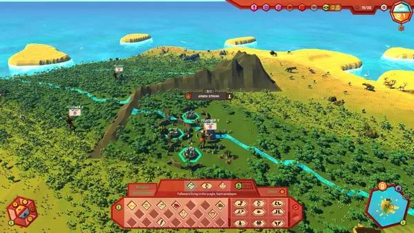 Персонаж Crest - an indirect god sim в процессе выполнения задания