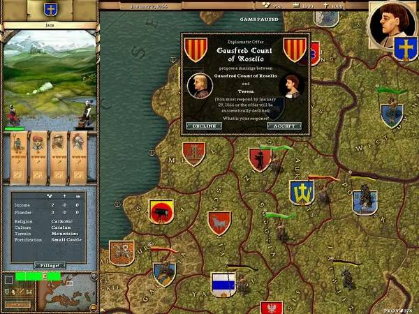 Персонаж Crusader Kings Complete в процессе выполнения задания