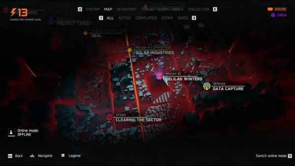 Персонаж CyberCorp в процессе выполнения задания