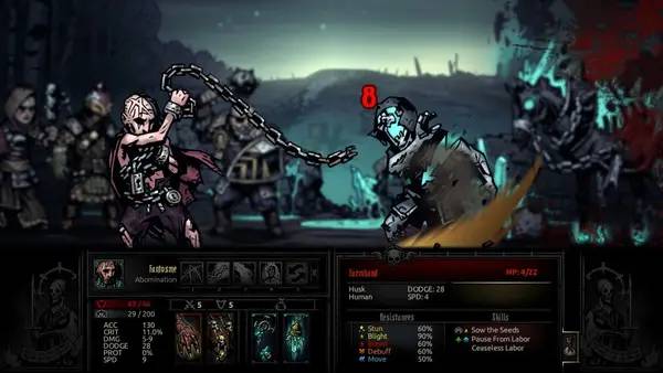 Персонаж Darkest Dungeon  The Color Of Madness в процессе выполнения задания