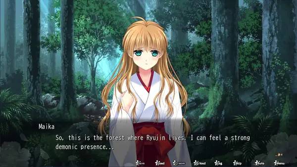 Персонаж Dawn of Kagura  Maika's Story - The Dragon's Wrath в процессе выполнения задания