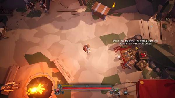 Персонаж Deepest Dungeons в процессе выполнения задания