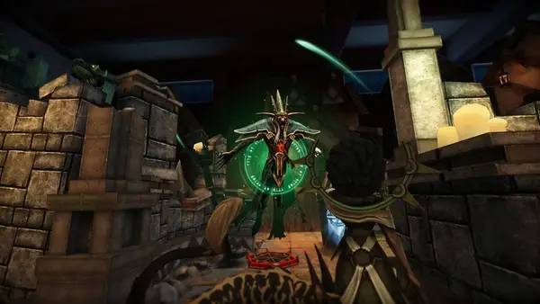 Персонаж Demeo в процессе выполнения задания