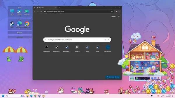 Персонаж Desk Paws в процессе выполнения задания