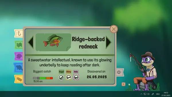 Персонаж Desktop Fishing в процессе выполнения задания