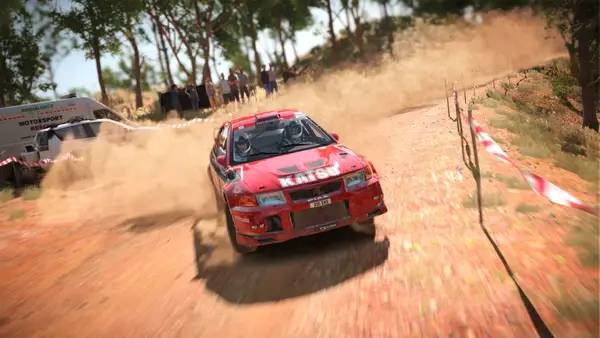 Персонаж DiRT 4 в процессе выполнения задания