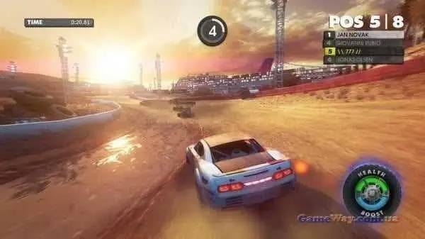Персонаж Dirt Showdown в процессе выполнения задания
