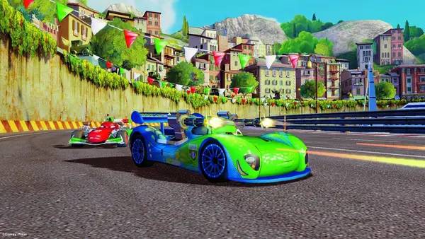 Персонаж Disney Pixar Cars 2 The Video Game в процессе выполнения задания