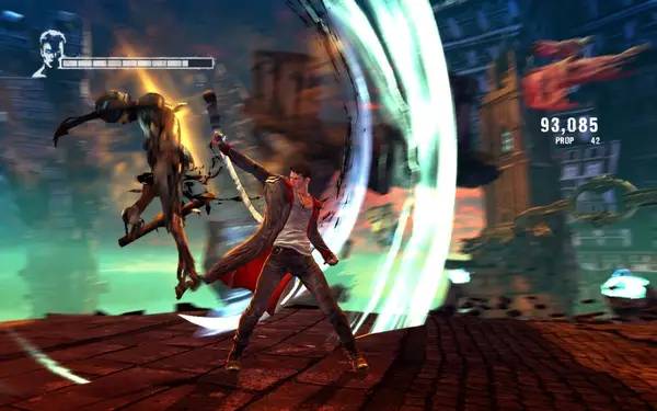 Персонаж DmC Devil May Cry в процессе выполнения задания