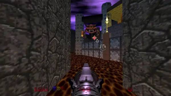Персонаж DOOM 64 в процессе выполнения задания