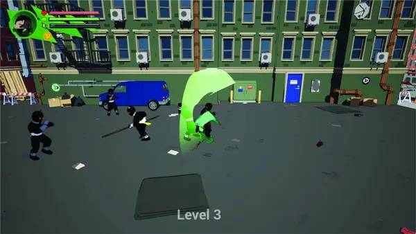 Персонаж Dragon Ninja Clan Sword Of Destiny Game в процессе выполнения задания