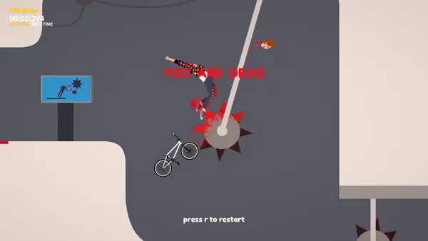 Персонаж Draw Rider 2 в процессе выполнения задания