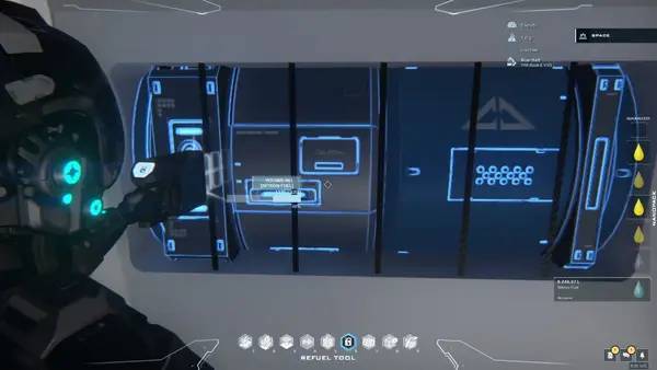 Персонаж Dual Universe в процессе выполнения задания