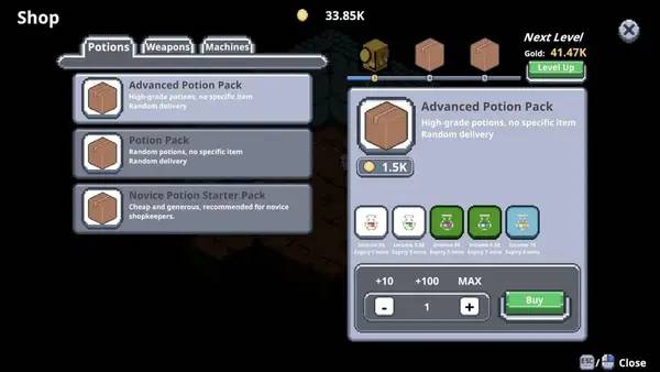 Персонаж Dungeon Vending Machines в процессе выполнения задания